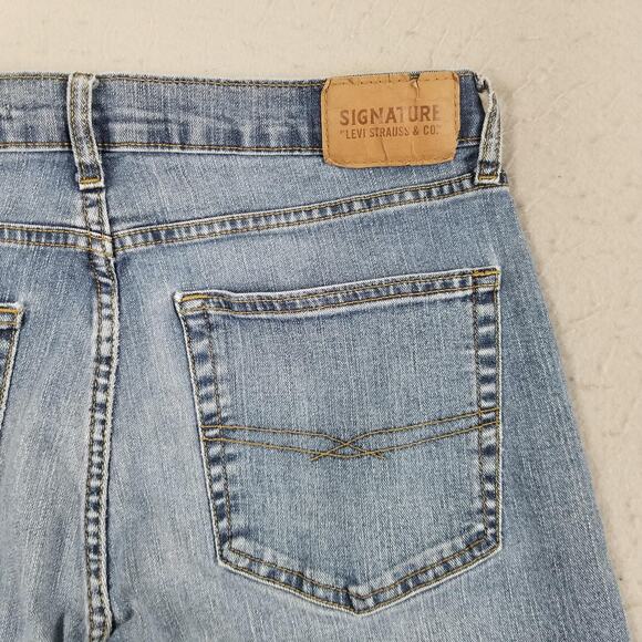 Levi Strauss Signature S51 Straight Jeans Mens 36x30 Blue Denim Stretch Classic - Picture 8 of 15